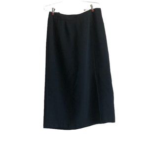 Lands End Navy Wool Skirt Straight 14